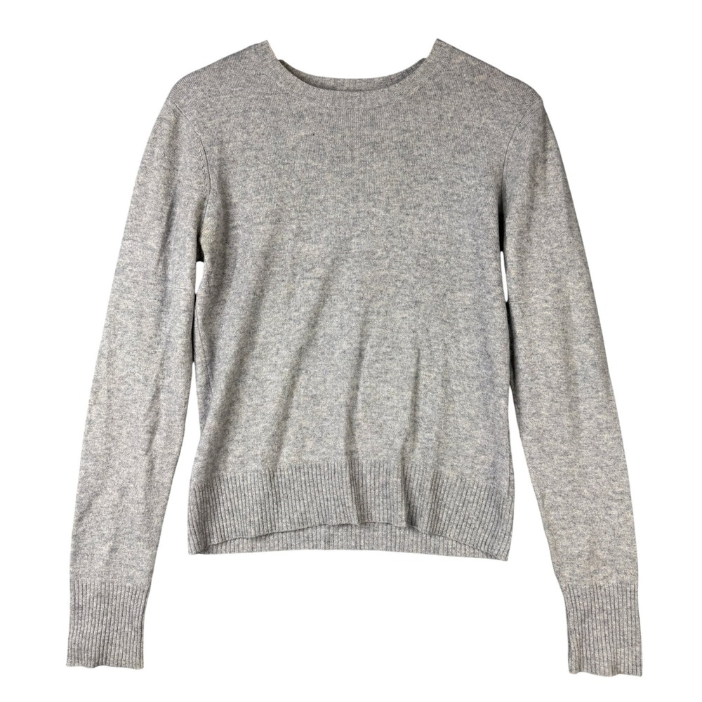 Hillard & Hanson Gray 100% Cashmere Crew Neck Pullover Sweater Womens Medium